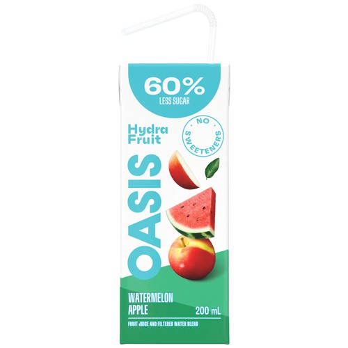 Oasis Hydrafruit Juice Boxes Watermelon Apple 8 x 200 ml