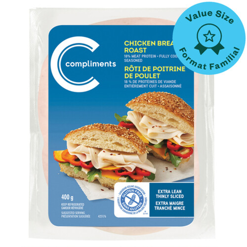 Compliments Extra Lean Thinly Sliced Chicken Breast Roast 400 g