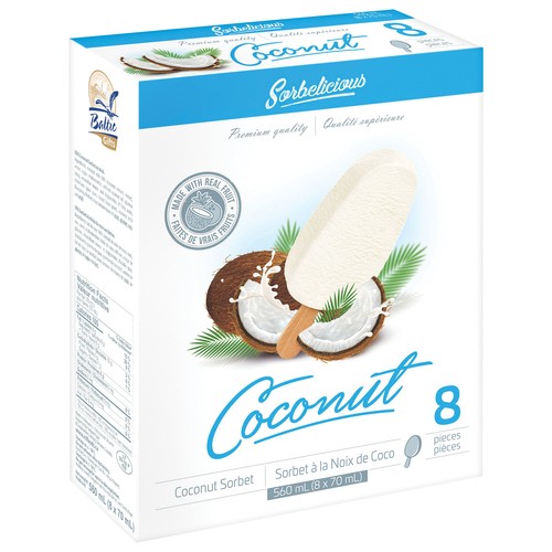 Sorbelicious Sorbet Coconut 8 Pack 560 ml