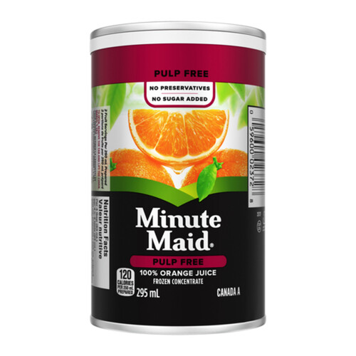 Minute Maid Orange Juice Pulp Free Frozen Concentrate 295 mL Can