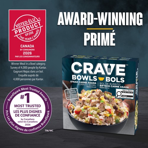 Crave Frozen Burrito Bowl Steak Carne Asada 340 g