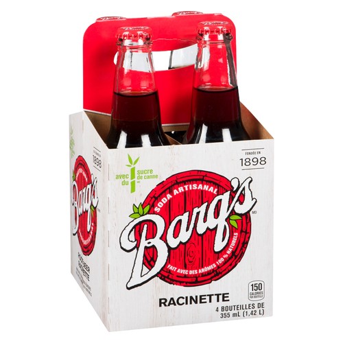 Barq's Soft Drink Root Beer 4 x 355 ml (bottles)