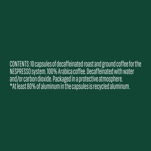 Starbucks Nespresso Coffee Pods Decaf Espresso Roast 10 Capsules 57 g