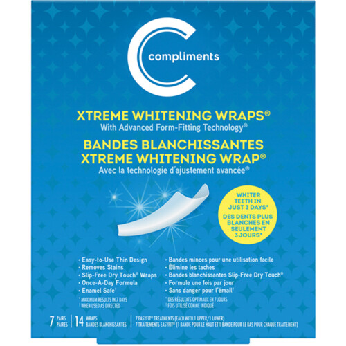 Compliments Extreme Whitening Wraps 14 EA