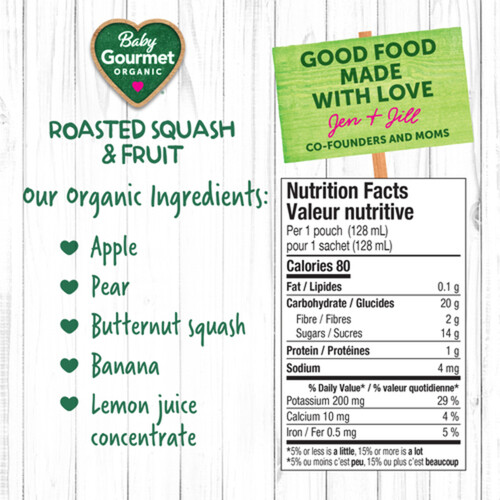 Baby Gourmet Organic Roasted Squash & Fruit 128 ml