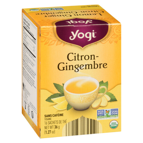 Yogi Herbal Tea Lemon Ginger 16 Tea Bags 