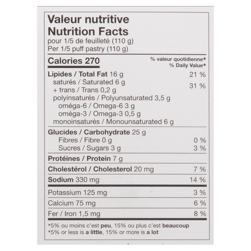 Plaisirs Gastronomiques Puff Pastry Ham And Cheese 540 g