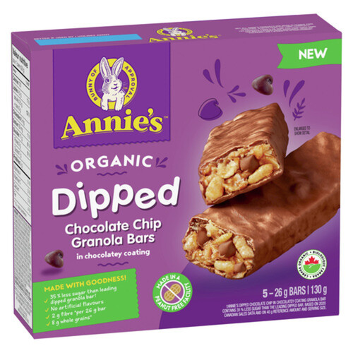 Annie's Organic Granola Bars Dipped Chocolate Chip 130 g