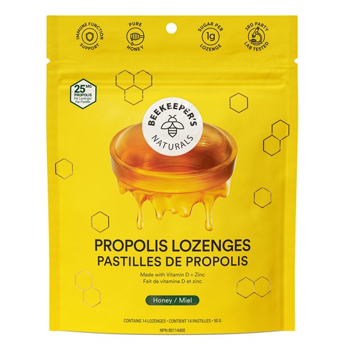 Beekeeper's Naturals Propolis Lozenges Honey 14 Count 50 g