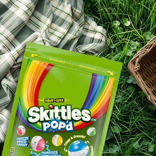 Skittles Pop'd Freeze Dried Candy Sour 155 g