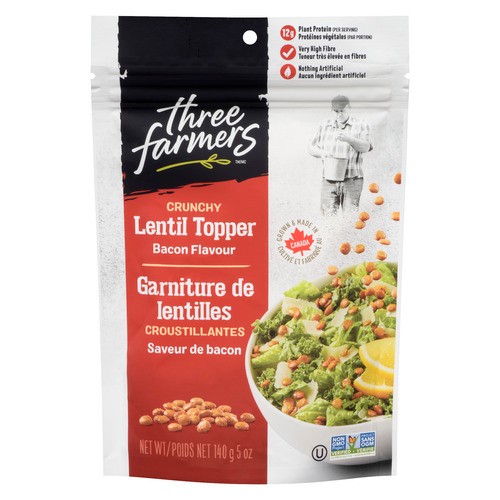 Three Farmers Crunchy Lentil Topper Bacon Flavour 140 g