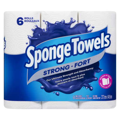 Sponge Towels Strong Paper Towels 6 Rolls