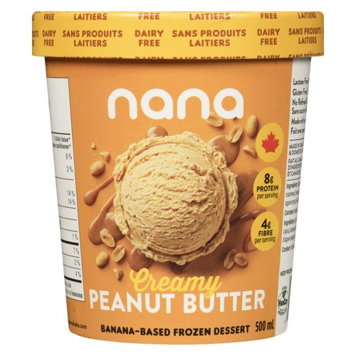 Nana Banana-Based Frozen Dessert Creamy Peanut Butter 500 ml