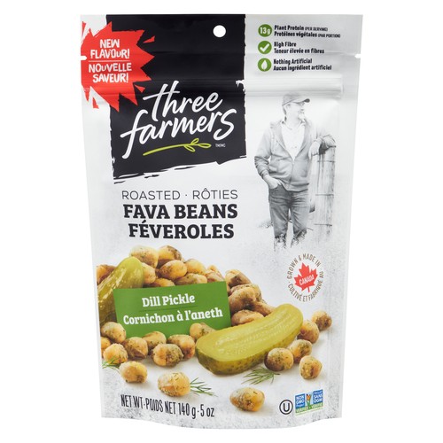 Three Farmers Foods Roasted Favas Bean Dill Pickle 140 g