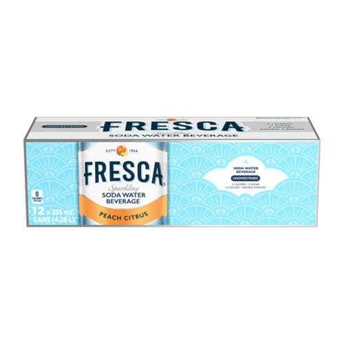 Fresca Sparkling Soda Water Peach Citrus 12 x 355 ml