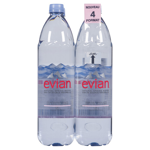 Evian Natural Spring Water Bottles 4 x 1.25 L (bottles)