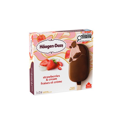 Häagen-Dazs Ice Cream Bars Strawberries and Cream 3 X 72 ml