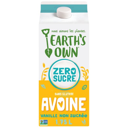Earth's Own Boisson à l’avoine vanille zéro sucre sans gluten 1.75 L