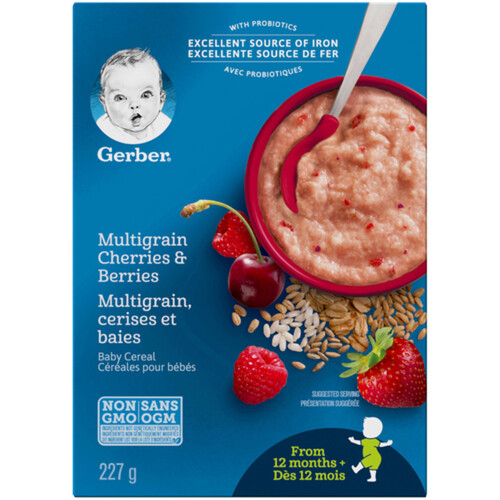 Gerber Stage 4 Toddler Cereal Multigrain Cherries & Berries 227 g