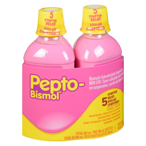 Pepto Stomach & Lax Multi Symptom Relief Twin Pack 2 x 480 ml 