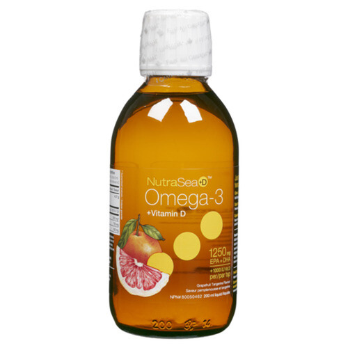 Nature's Way NutraSea Omega-3 +Vitamin D Liquid Grapefruit Tangerine 200 ml