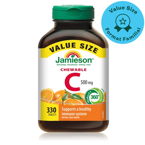 Jamieson Supplements Vitamin C Tangy Orange Tablets 330 Count