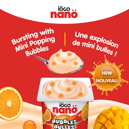 iÖGO nanö Bubbles 1.5% Yogurt Orange Cream Mango 4 x 100 g