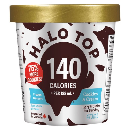 Halo Top Frozen Dairy Dessert Cookies & Cream 473 ml