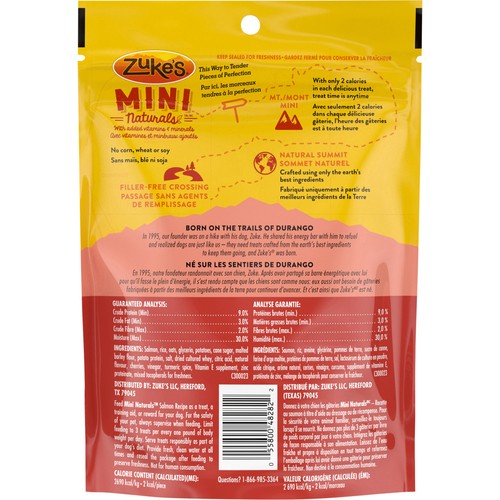 Zuke's Mini Naturals Dog Treats Tender Bites Salmon Recipe 170 g