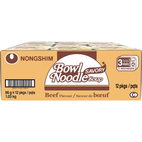 Nong Shim Beef Bowl Noodle Soup 12 x 86 g