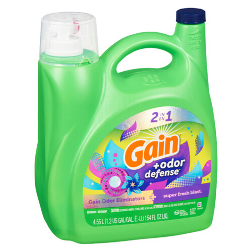 Gain Liquid Laundry Detergent High Efficiency Super Fresh Blast Value Size 4.55 L