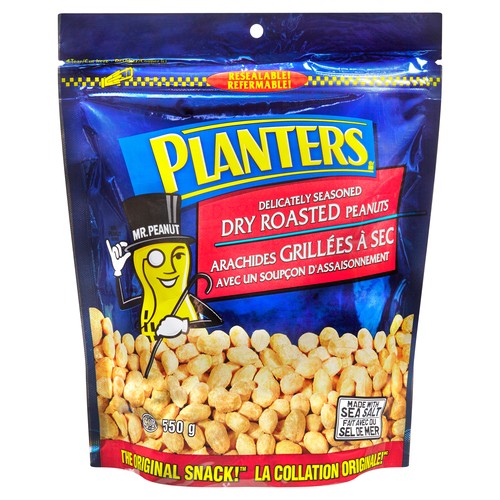 Planters Peanuts Dry Roasted Ziplock 550 g