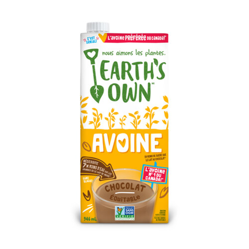 Earth's Own Oat Milk Chocolate Plant-Based Beverage Dairy-Free 946 ml
