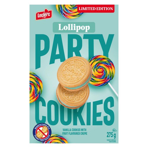 Leclerc Peanut-Free Party Cookies Lollipop 275 g