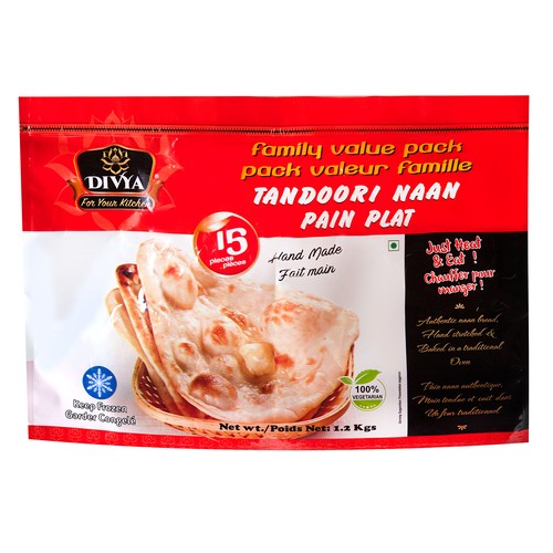 Divya Naan Tandoori Family Pack 1.2 kg (frozen)