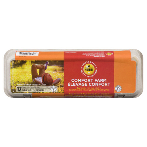 Nutri Comfort Farm White Eggs Large 12 Count