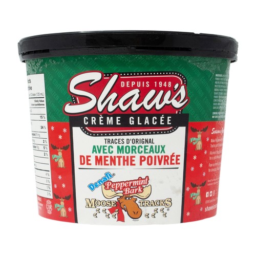 Shaw's Peppermint Bark Moose Tracks Ice Cream 1.5 L