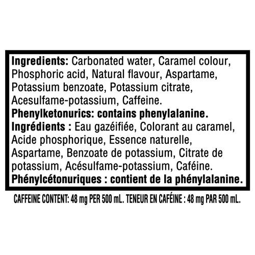 Coca-Cola Zero Sugar Soda Vanilla 500 ml (bottle)