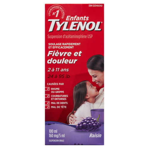 Tylenol Children's Liquid Suspension Grape 100 ml