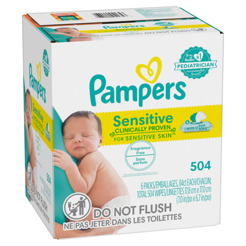 Pampers Baby Wipes Sensitive Perfume-Free 504 Count