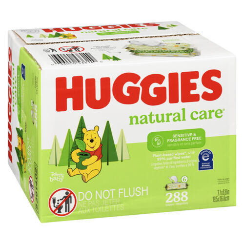 Huggies Natural Care Fragrance-Free Baby Wipes 288 Count