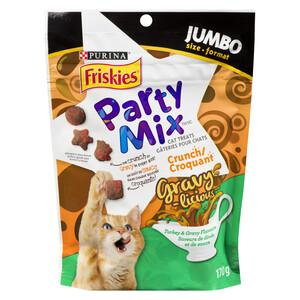 Friskies Cat Treats Party Mix Gravy-licious Turkey & Gravy Crunch 170 g