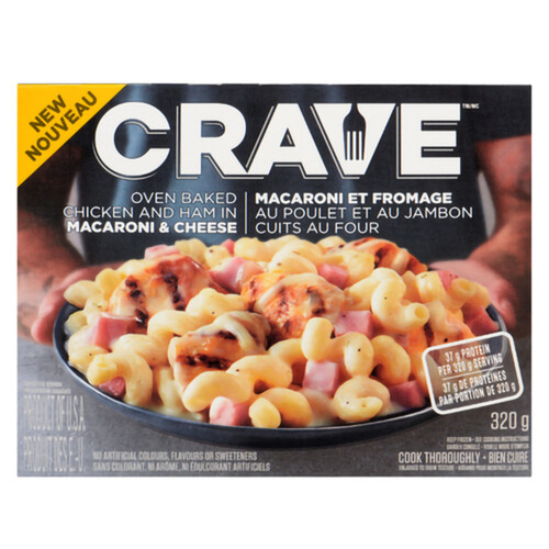 CRAVE Frozen Meal Macaroni & Cheese Creamy Chicken With Ham 320 g 