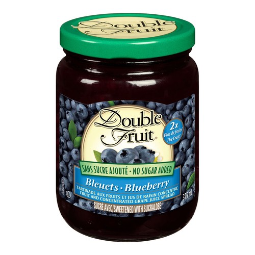 Double Fruit Sugar Free Jam Blueberry 375 ml
