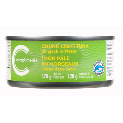 Compliments Chunk Light Tuna Skipjack In Water 170 g