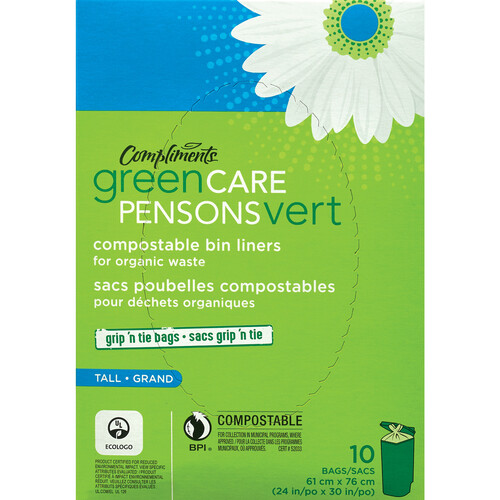 Compliments Green Care Compost Liners Tall 10 Liners