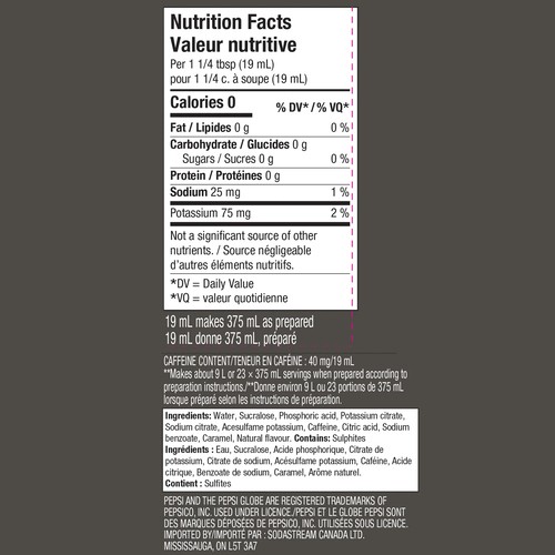 SodaStream Zero Sugar Drink Mix Pepsi Cherry 440 ml