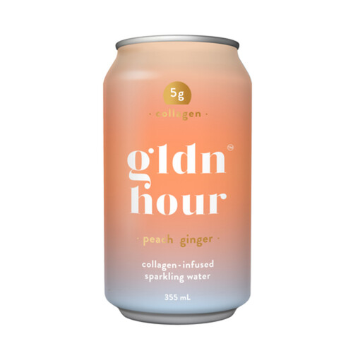 Gldn Hour Collagen-Infused Sparkling Water Aloe Peach Ginger 355 ml (can)