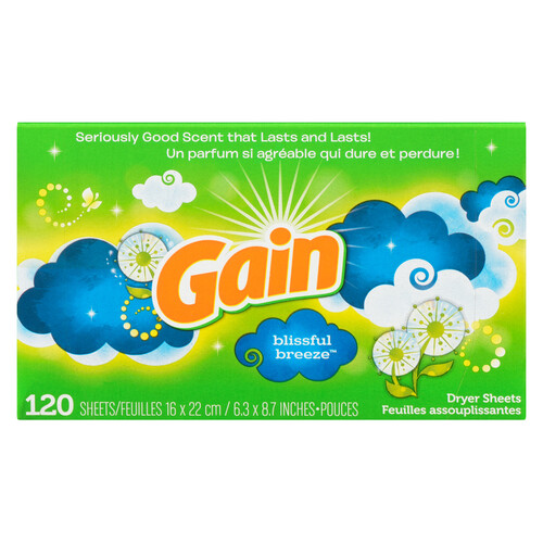 Gain Dryer Sheets Blissful Breeze 120 Sheets