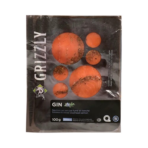 Grizzly Frozen Smoked Salmon Slices Gin 100 g